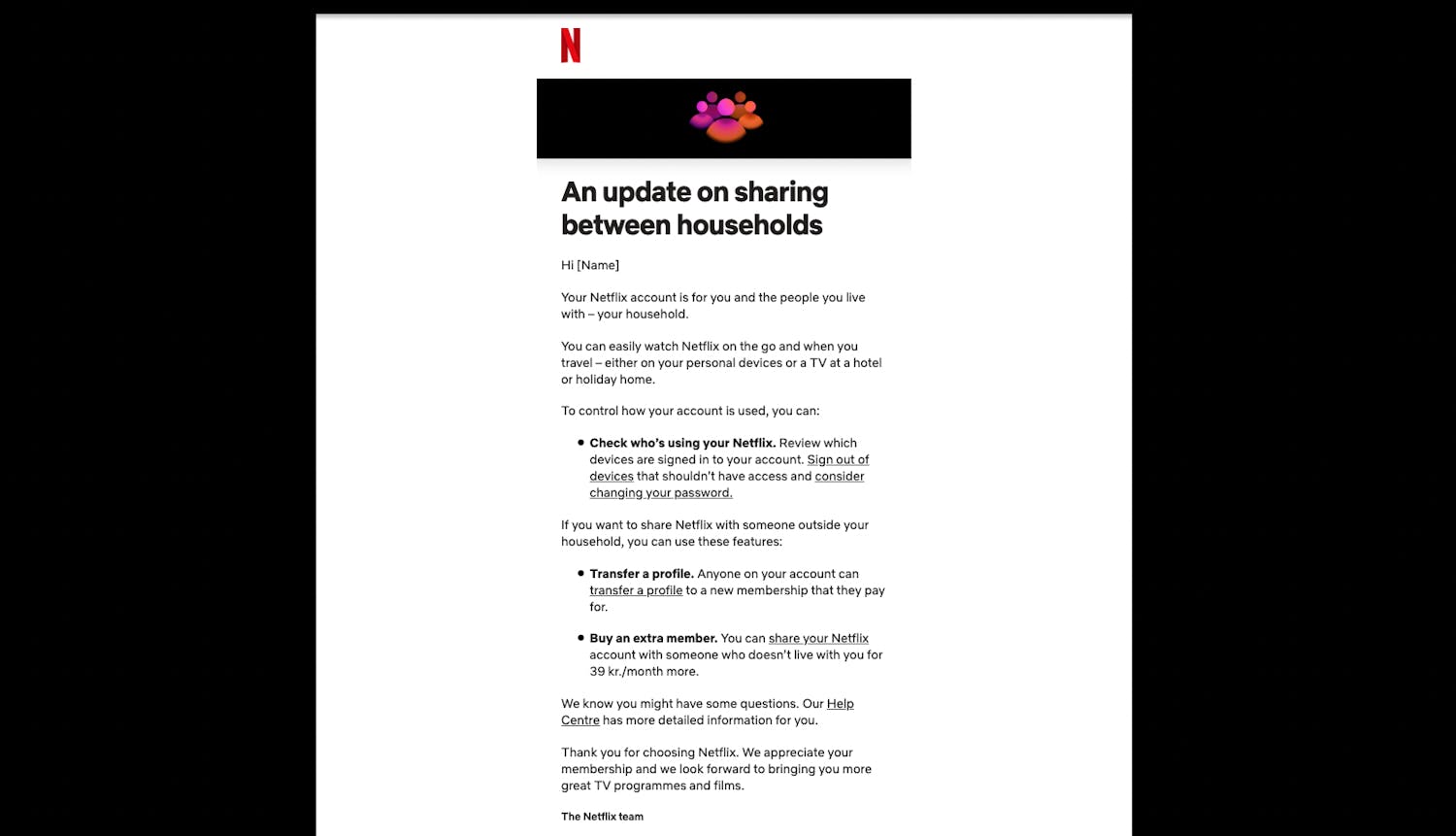 Advarsel fra Netflix Advarsel fra Netflix om kontodeling